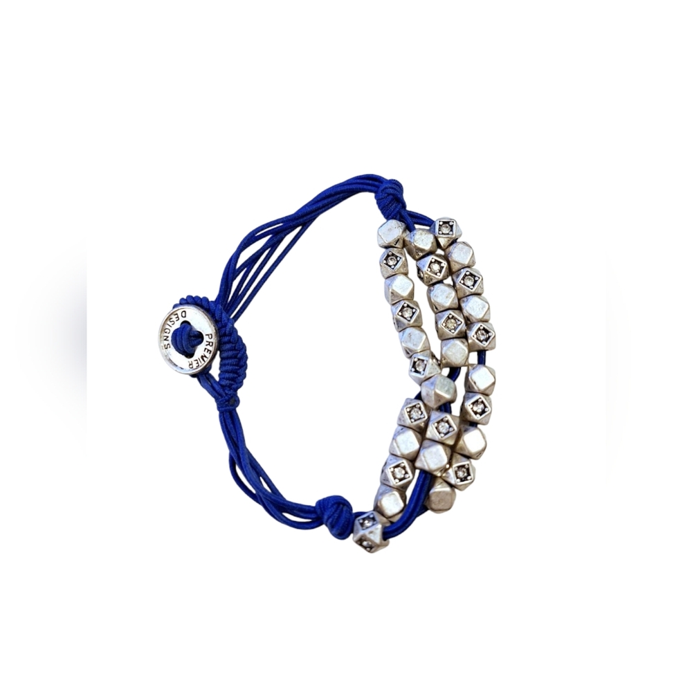 Women's Premier Designs Blue & Silver Beaded Bracelet - Picture 2 of 4